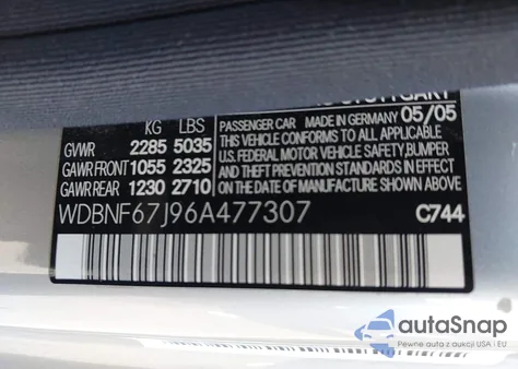 2006 Mercedes-Benz S 350 from USA, damaged, VIN WDBNF67J96A477307